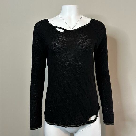 NWT | Chaser | Deconstructed Scoop Back Linen Jersey | Black | Medium - Picture 14 of 14